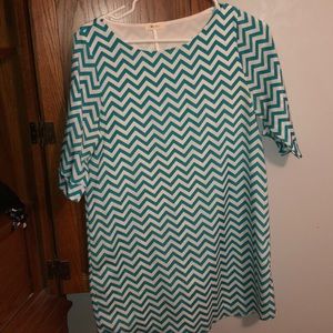 Teal Chevron dress